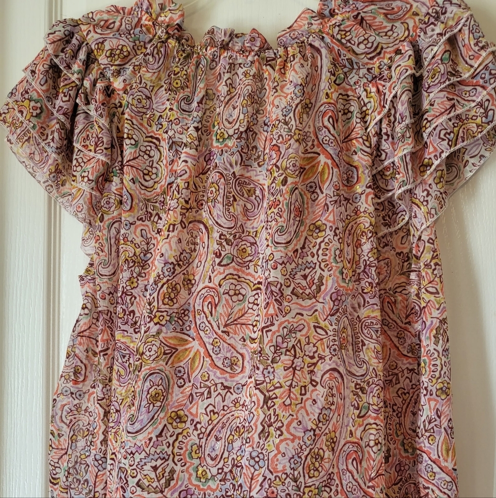 Adorable Ruffel Pasley Blouse - Picture 5 of 8